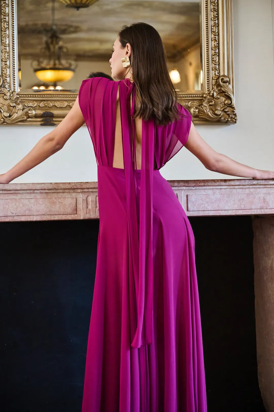 Calia Collection Gia Maxi Dress Fuchsia Size 10 for rent on The Volte - main image