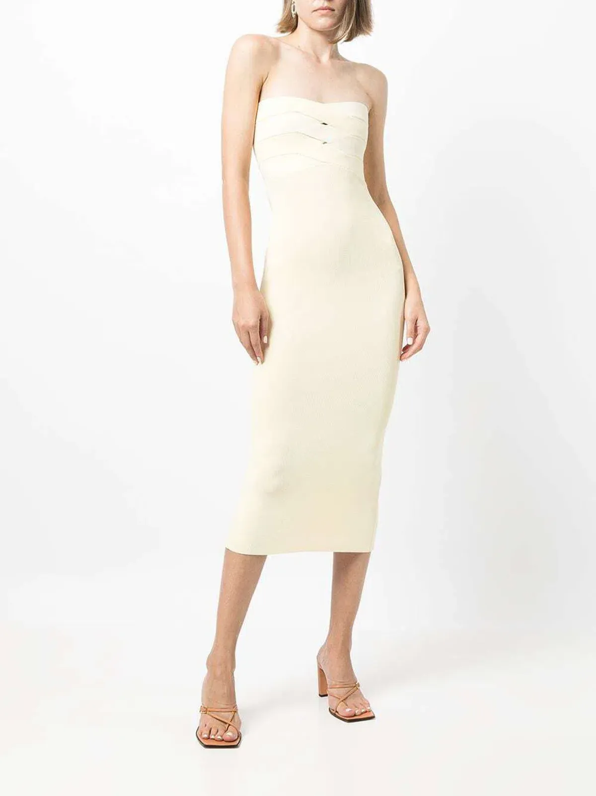 Dion Lee Interlock Bustier Midi Dress Yellow Size XS / AU 6 - Image 2