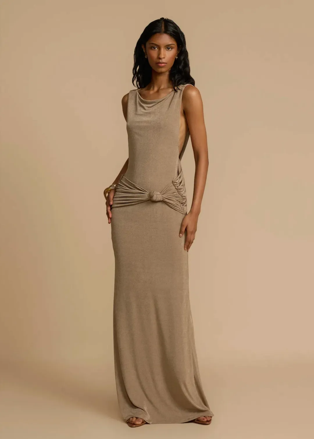 Arcina Ori Matisse Maxi Dress in Metallic Malt Hue Size 8 for rent on The Volte - main image