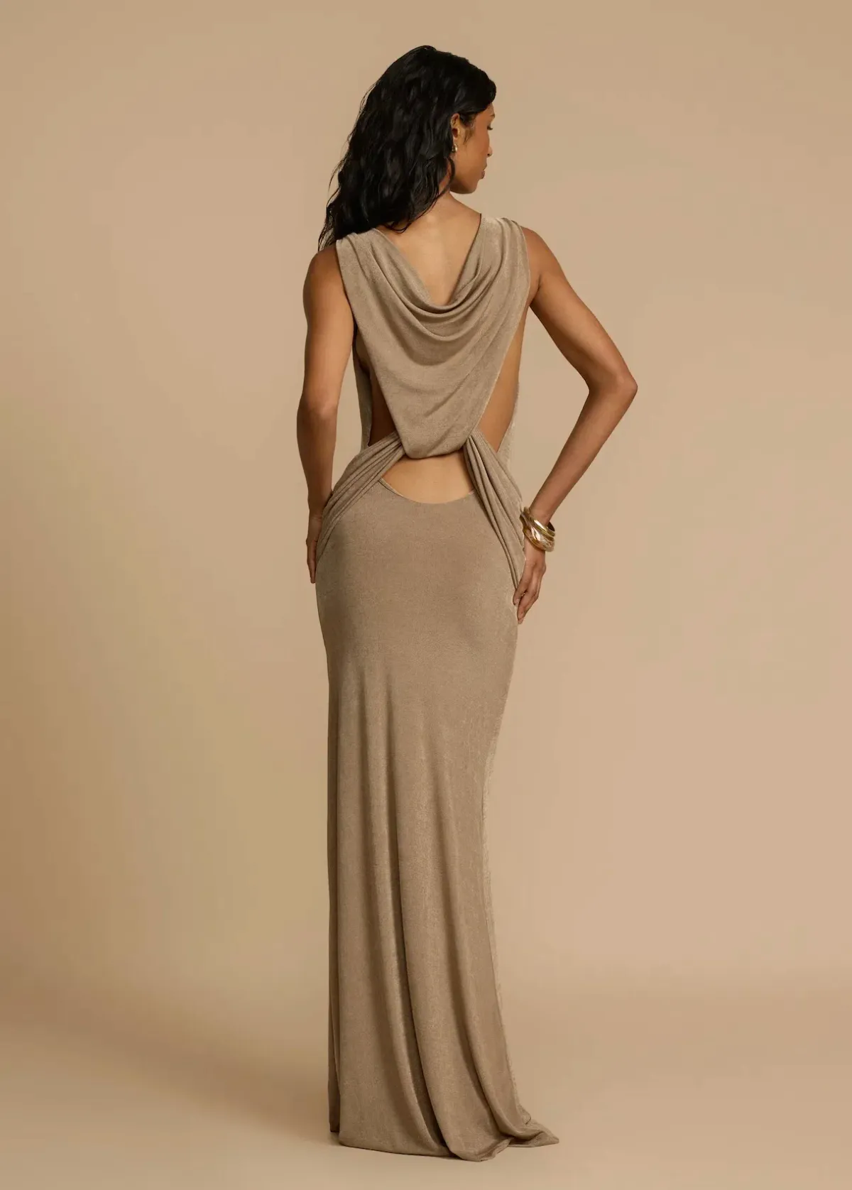 Arcina Ori Matisse Maxi Dress in Metallic Malt Hue Size 8 - Image 4