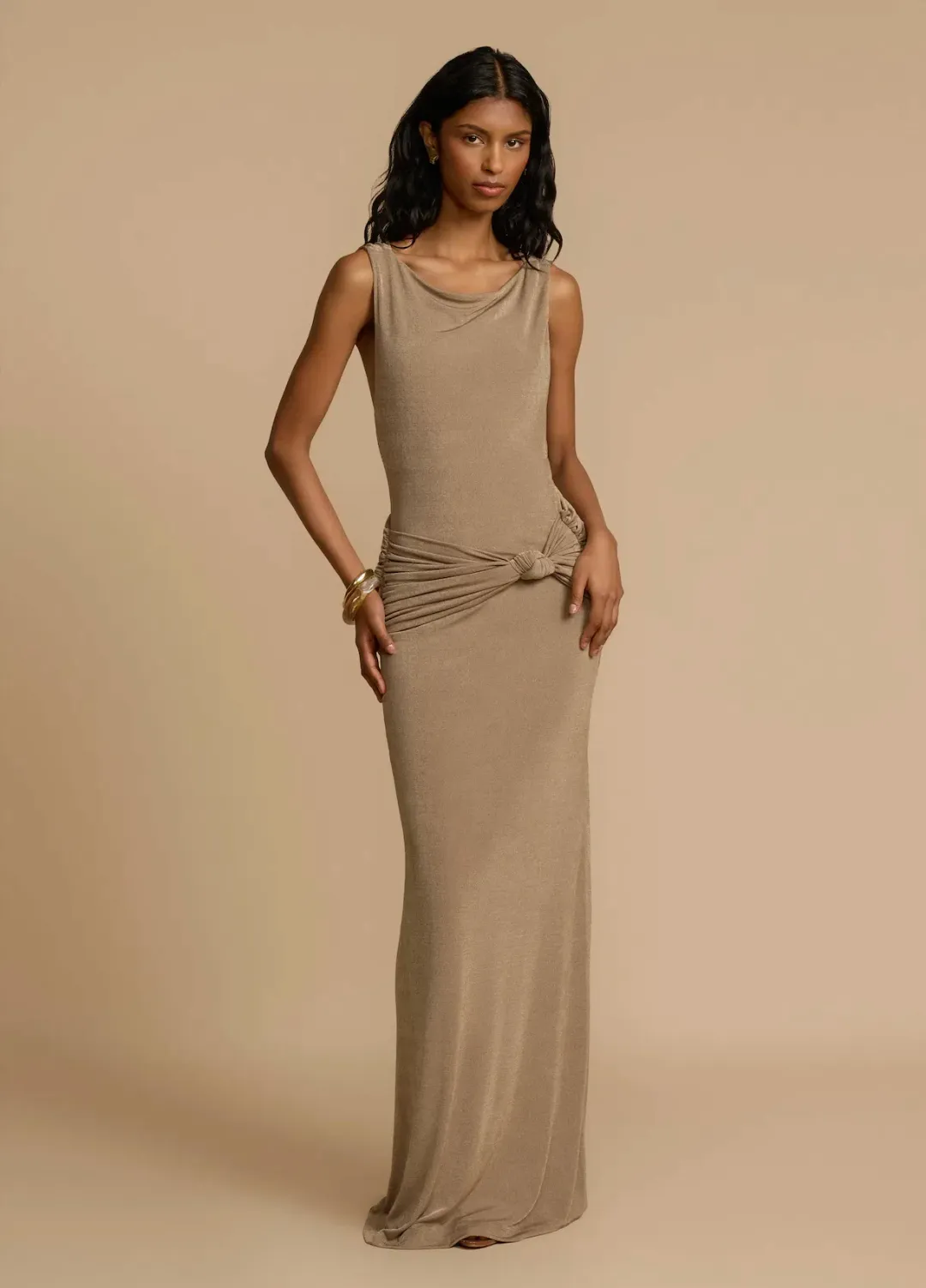 Arcina Ori Matisse Maxi Dress in Metallic Malt Hue Size 8 for rent on The Volte - main image