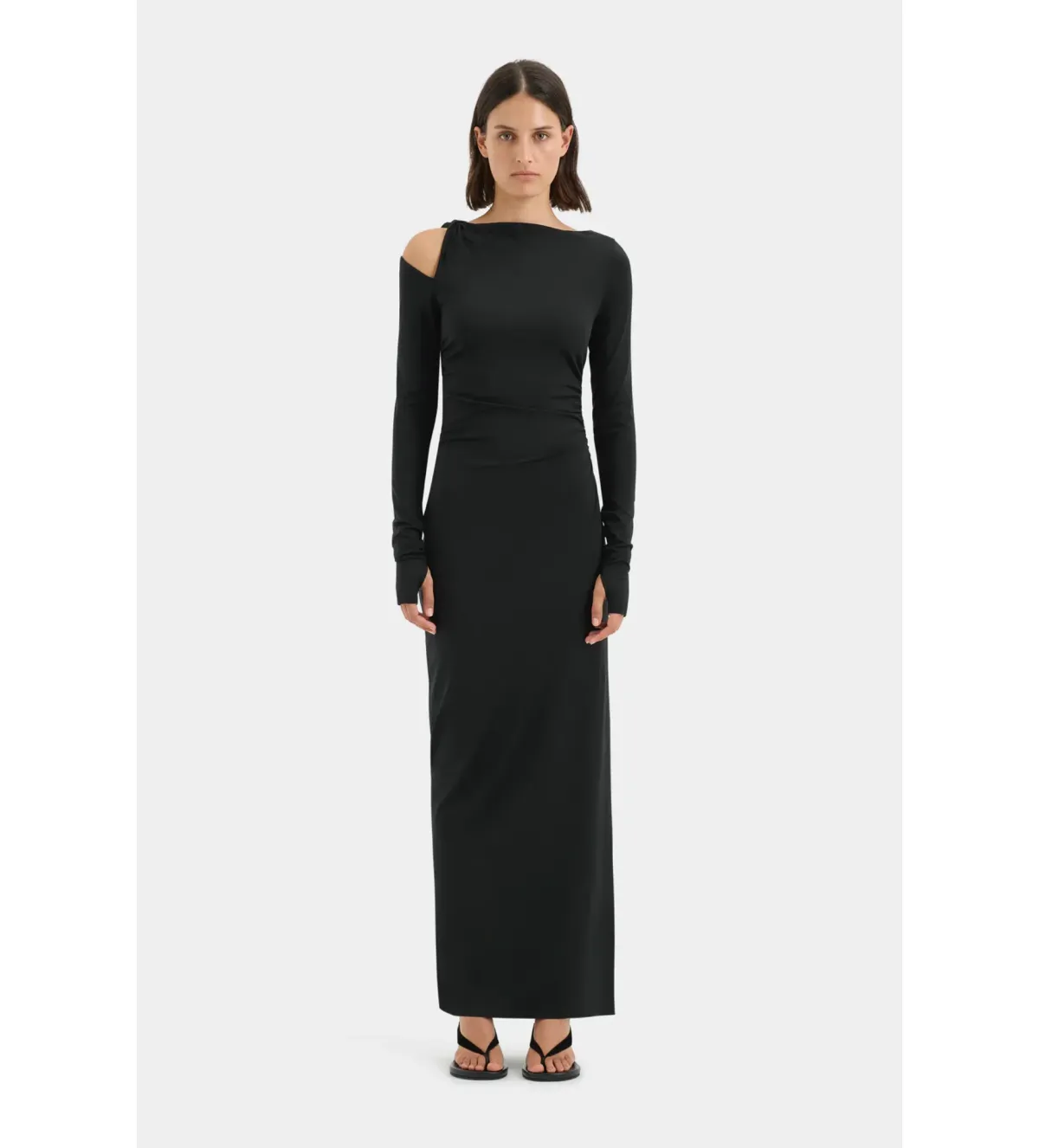 Sir the Label Elm Long Sleeve Midi Dress in Black Size 8/S - Image 1