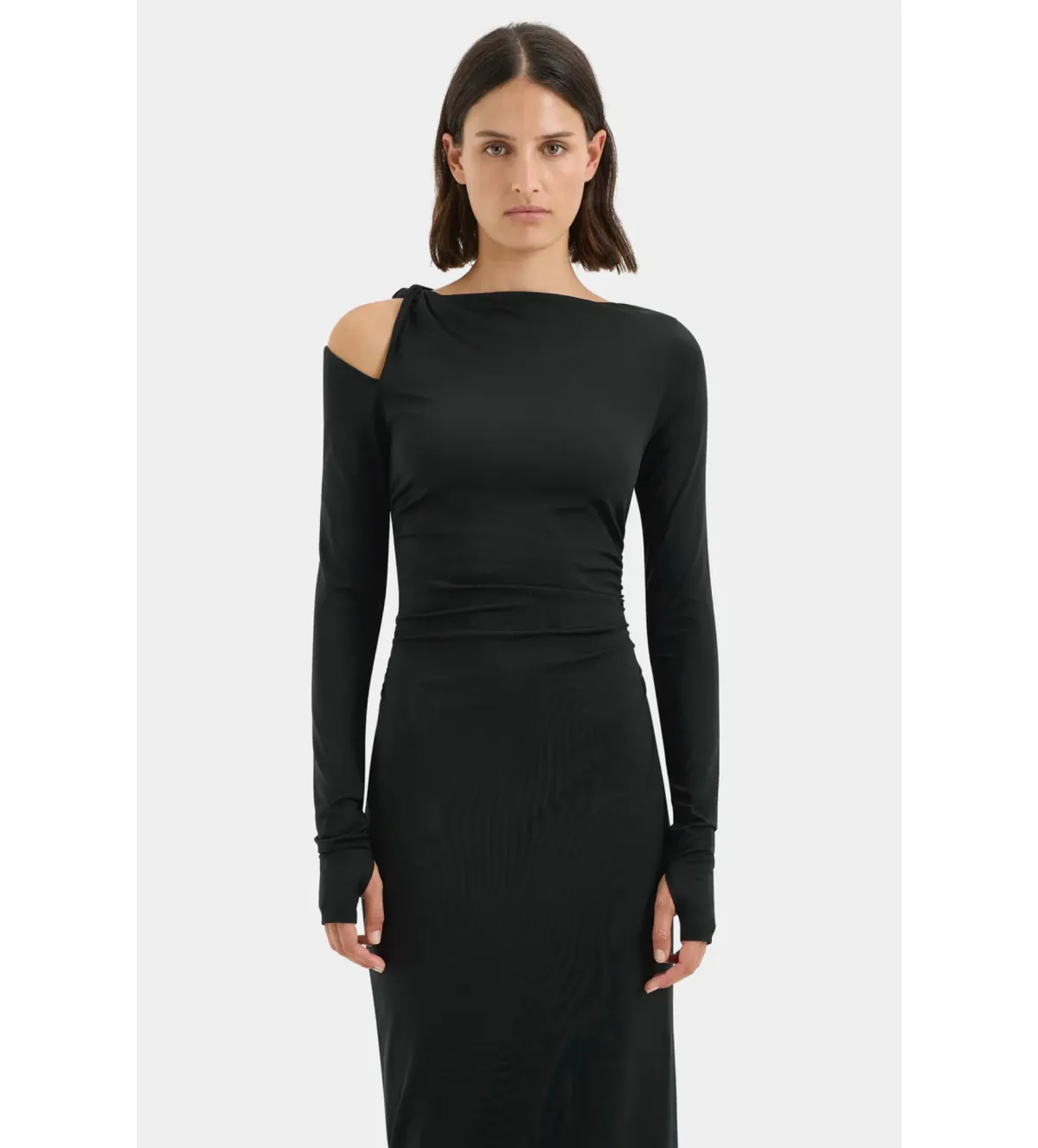 Sir the Label Elm Long Sleeve Midi Dress in Black Size 8/S - Image 4
