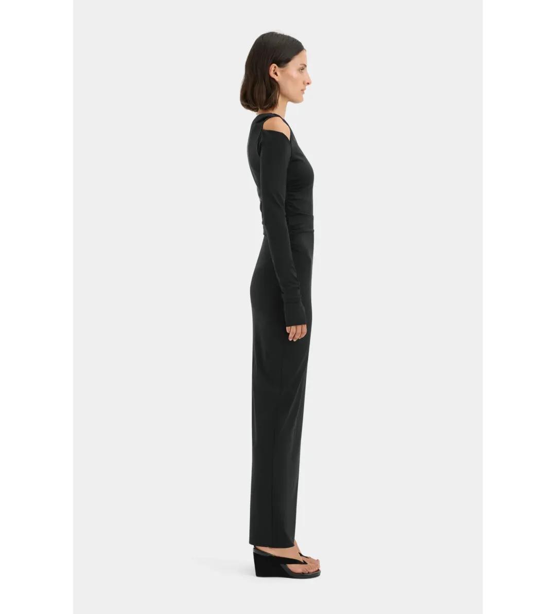 Sir the Label Elm Long Sleeve Midi Dress in Black Size 8/S for rent on The Volte - main image