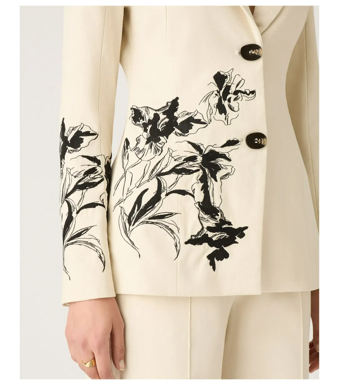 Mos The Label Lis Embroidery Blazer Ivory Size AU 16 for rent on The Volte - main image