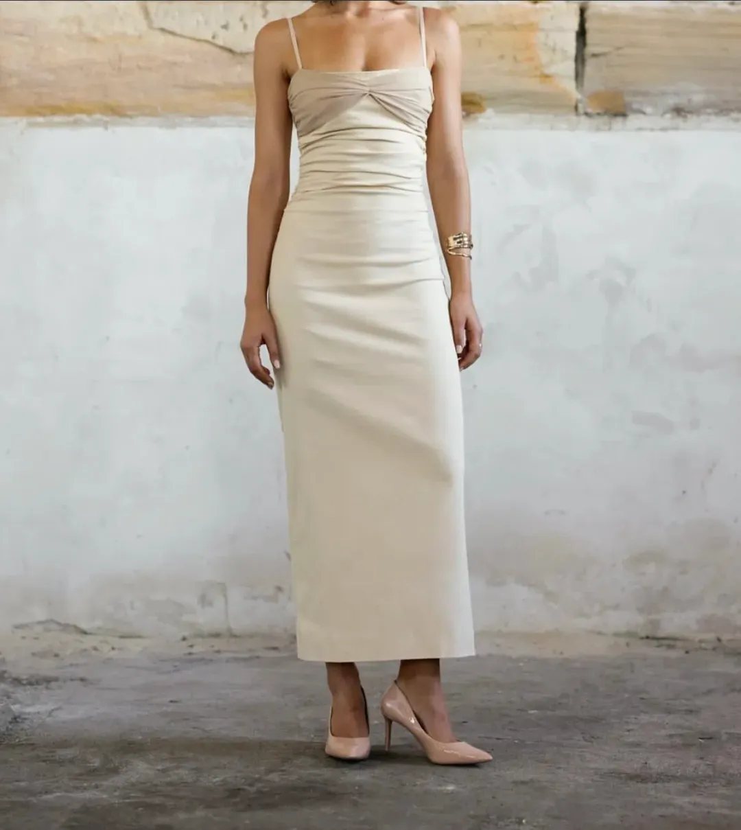 Arcina Ori Kinsey Dress in Stone Size 6/XS for rent on The Volte - main image