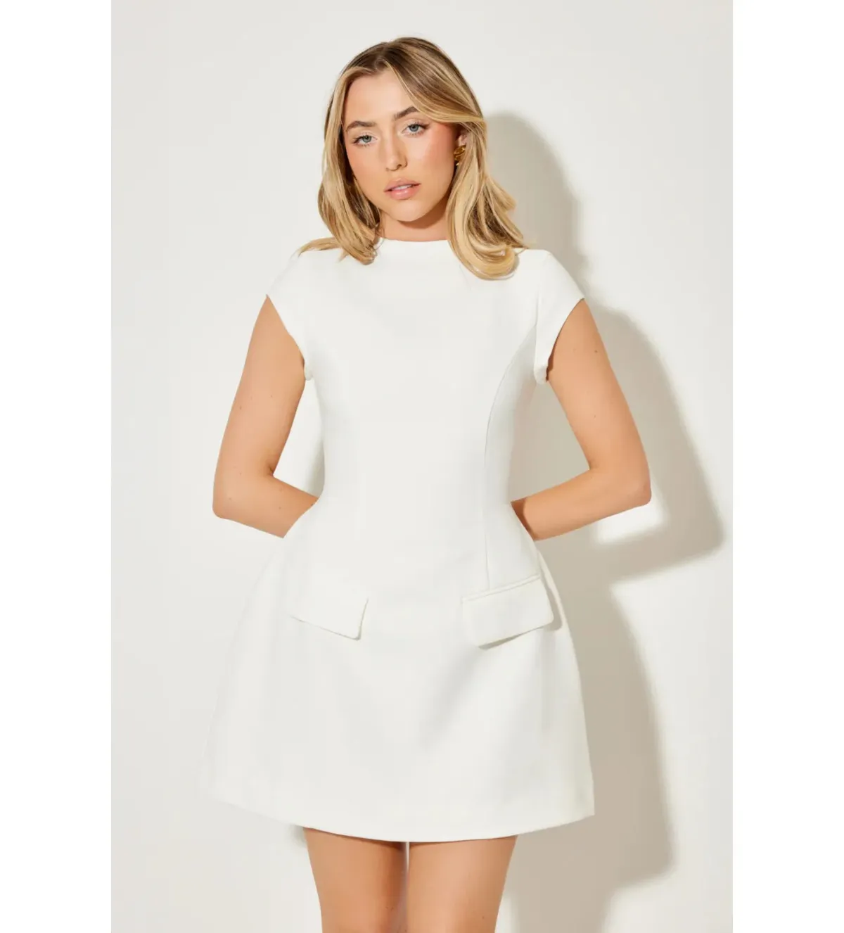 Odd Muse The Ultimate Muse Cap Sleeve Mini Dress White Size S/AU 8  - Image 3