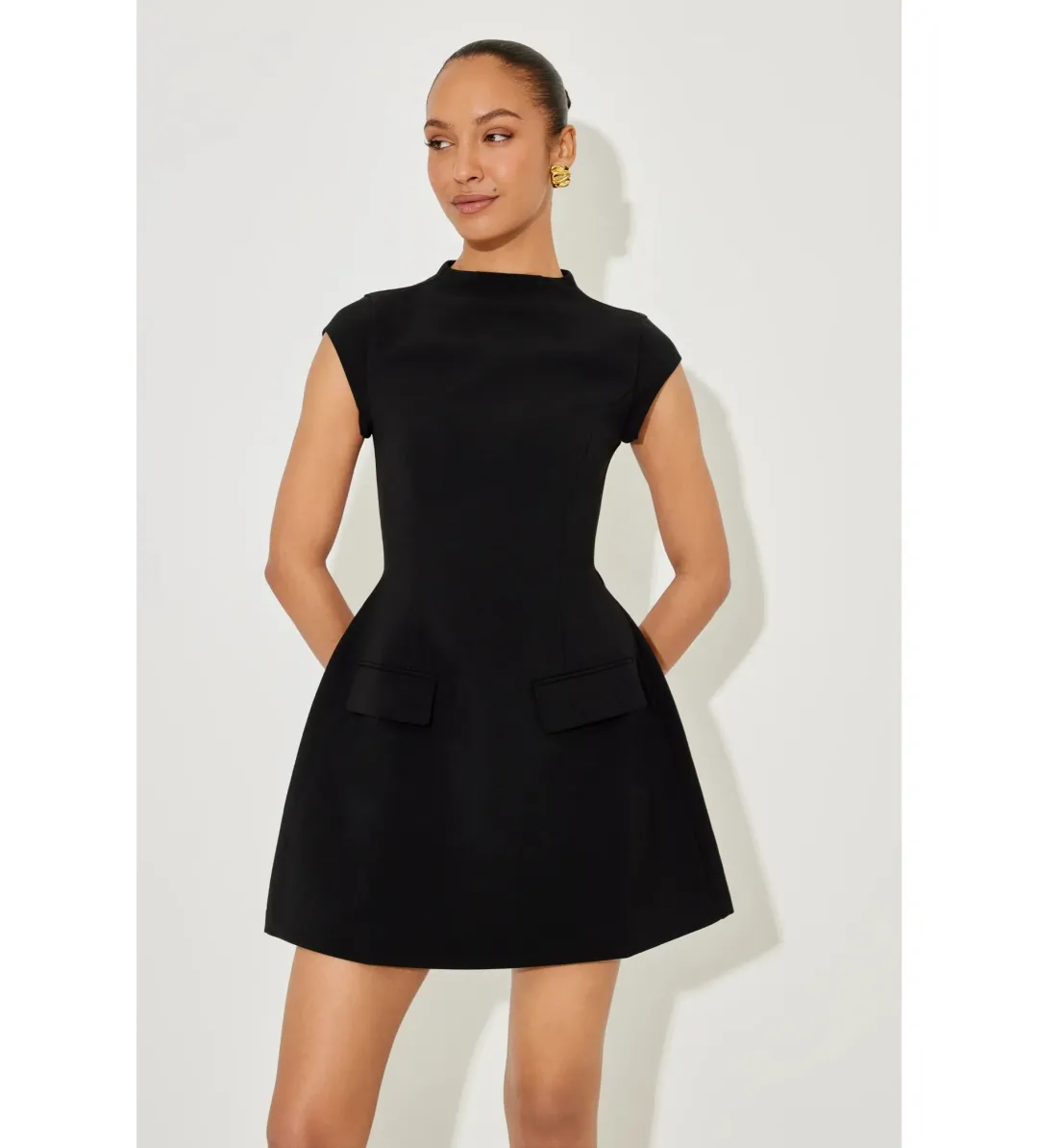 Odd Muse The Ultimate Muse Cap Sleeve Mini Dress Black Size S/AU 8 for rent on The Volte - main image