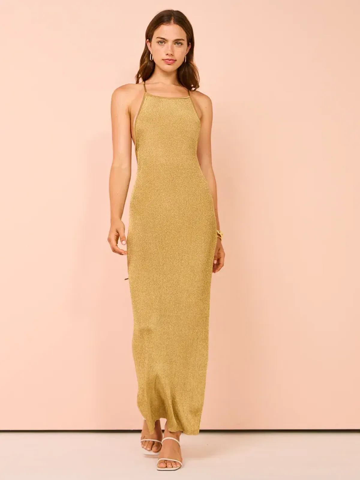 Camilla and Marc Nox Metallic Knit Dress in Gold  Size 10 - Image 1