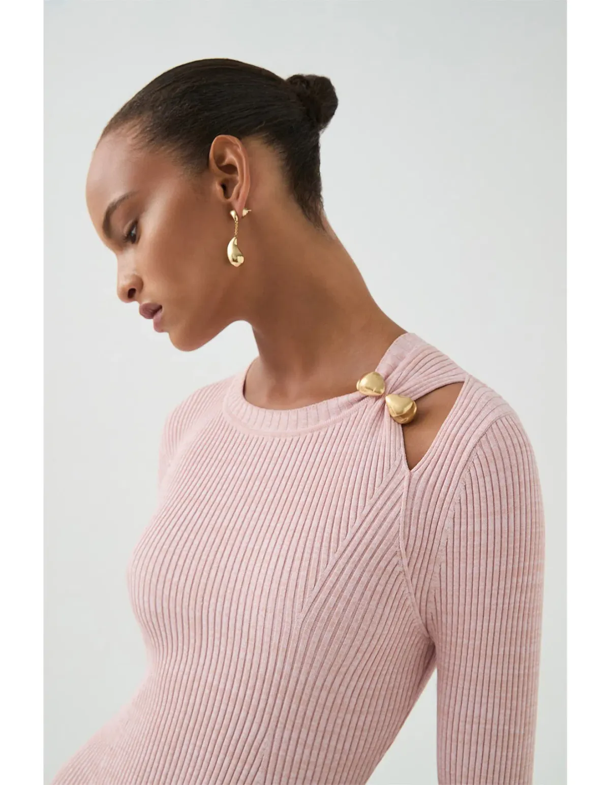 Aje Nina Knit Midi Dress Pink Marle Size M / AU 10 - Image 5