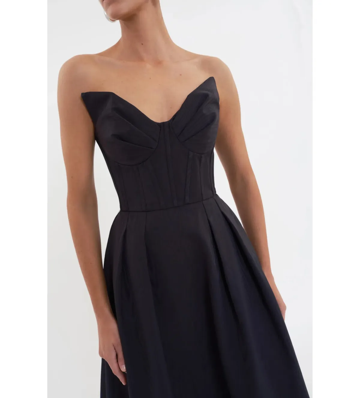 Rebecca Vallance Luiza Strapless Midi Dress Black Size AU 8 - Image 4