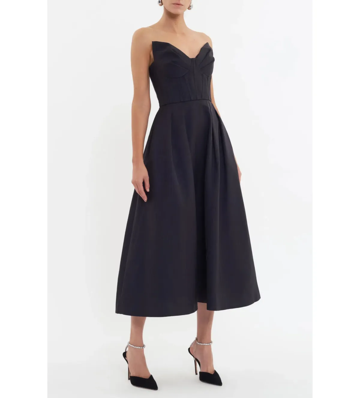 Rebecca Vallance Luiza Strapless Midi Dress Black Size AU 8 - Image 2