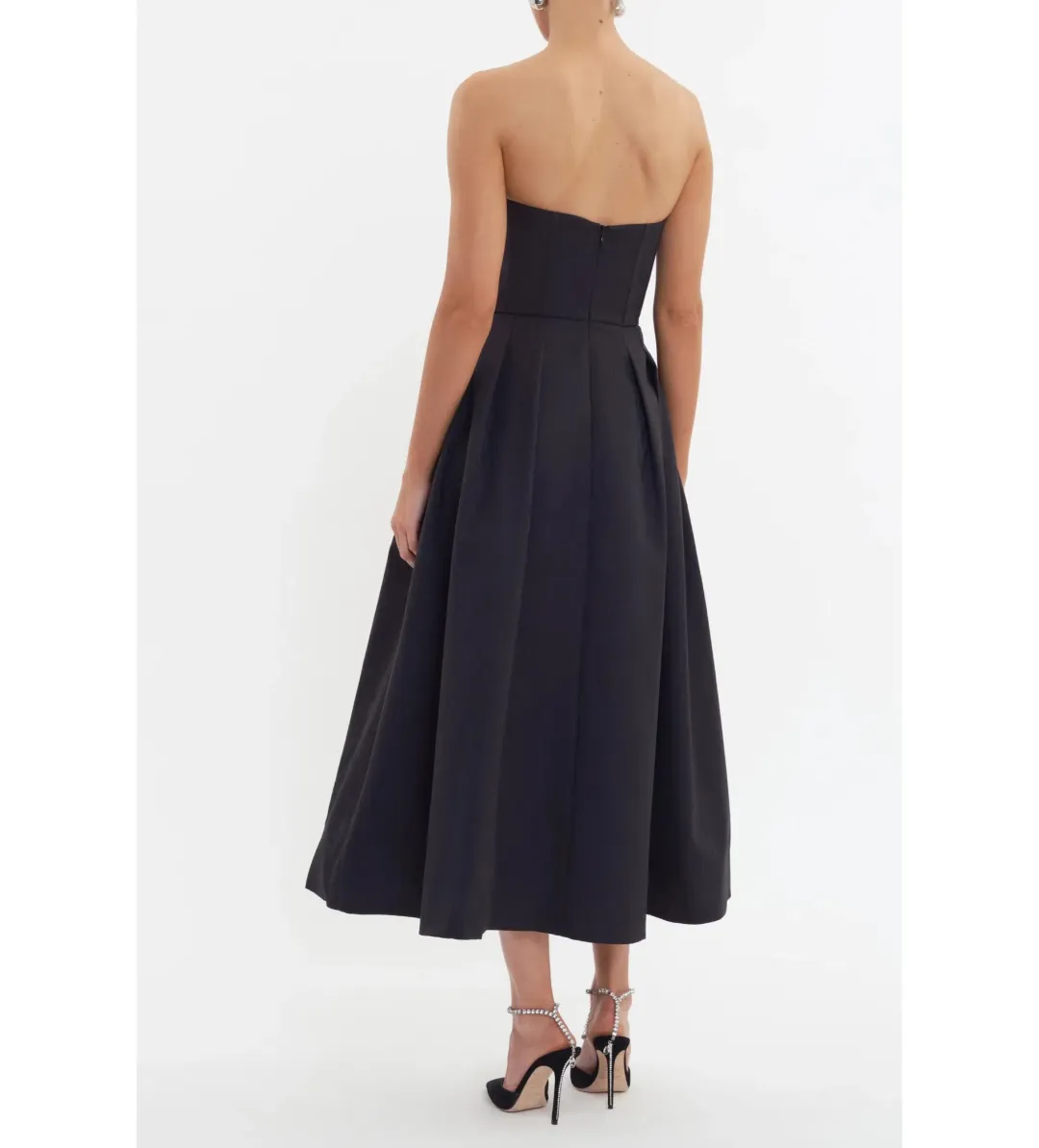 Rebecca Vallance Luiza Strapless Midi Dress Black Size AU 8 for rent on The Volte - main image