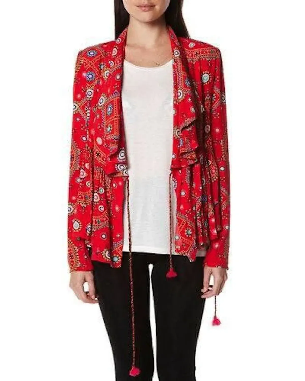 Tigerlily Universe Gypsea Red Wrap Jacket Size 8 - Image 3