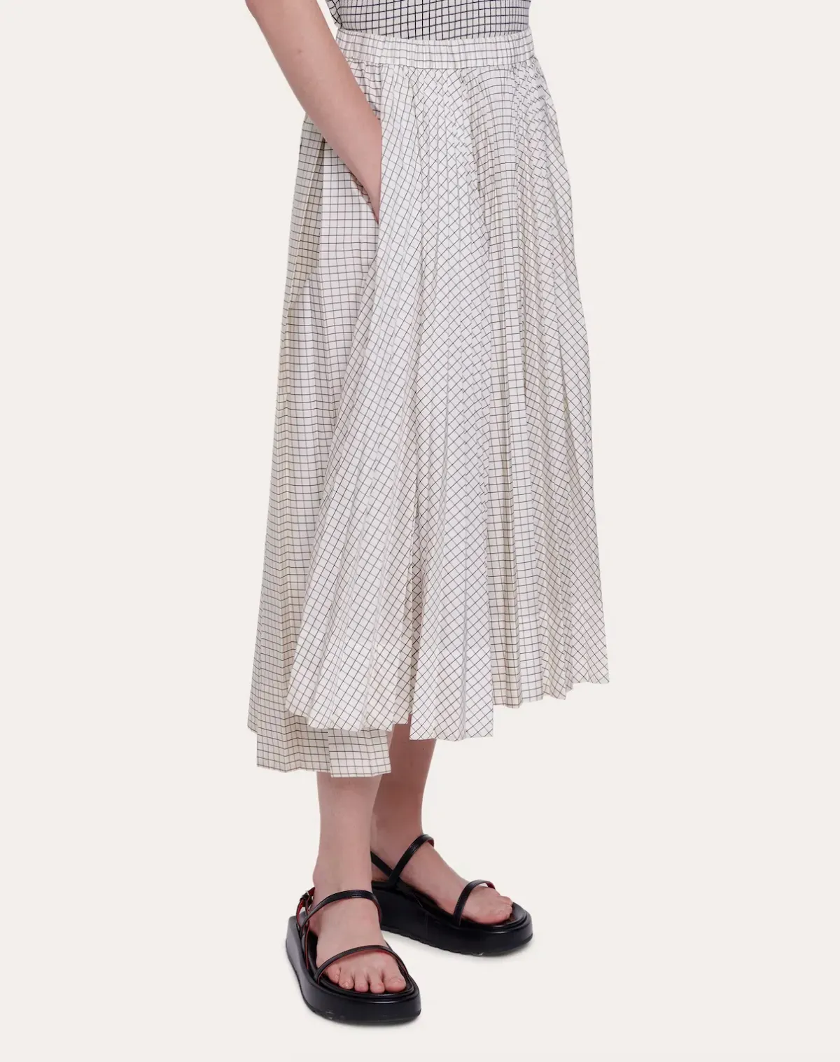 Plan C Pleated Skirt in Cream Print Size FR 42 / AU 14 - Image 3