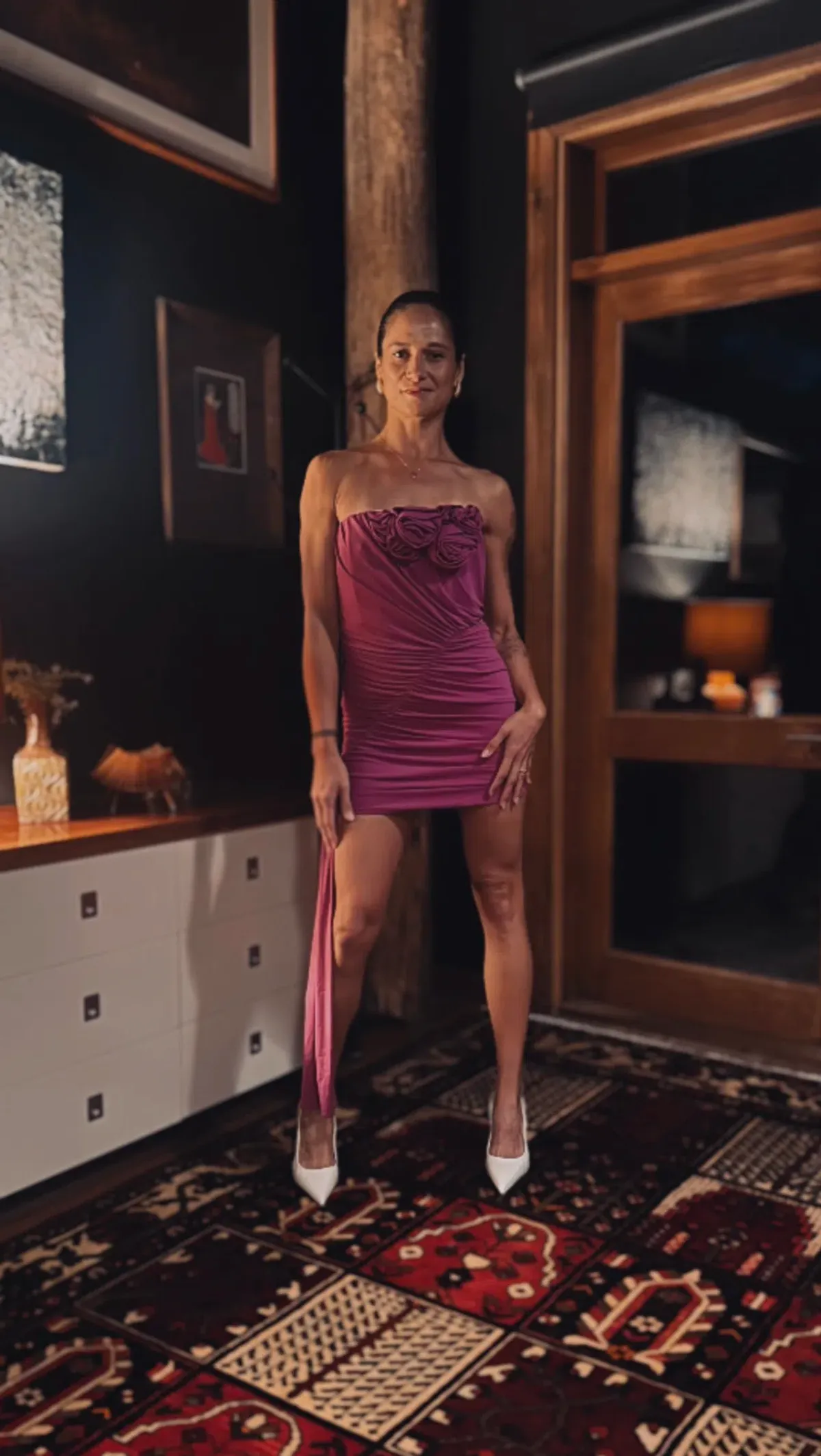 Magda Butrym Strapless Violet Sash Mini Dress Pink Size S/Au 8 - Image 2