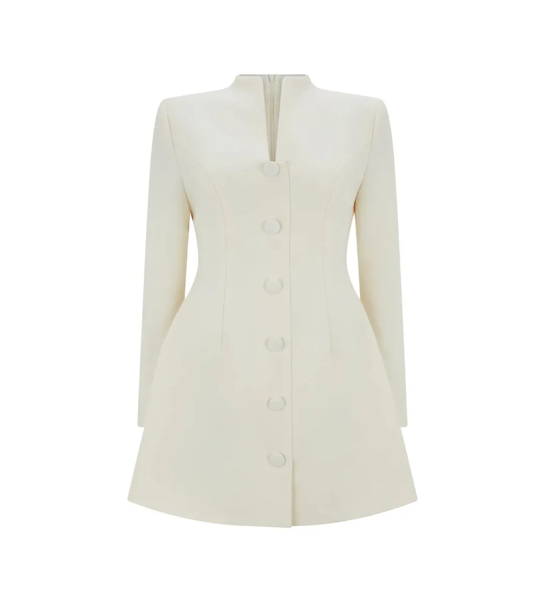 Odd Muse The Ultimate Muse Long Sleeve Button Down Mini Dress in Ecru Size AU 6 for rent on The Volte - main image