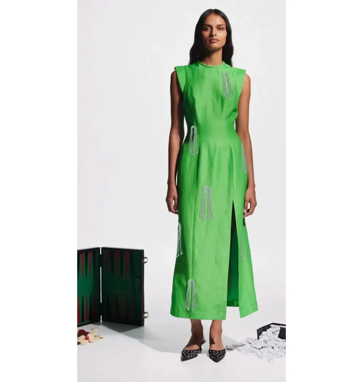 Alemais Dazzle Midi Dress Green Size 12 - Image 1