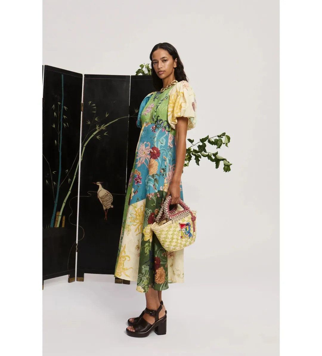 Alemais Avery Spliced Midi Dress Multi Size 10 for rent on The Volte - main image