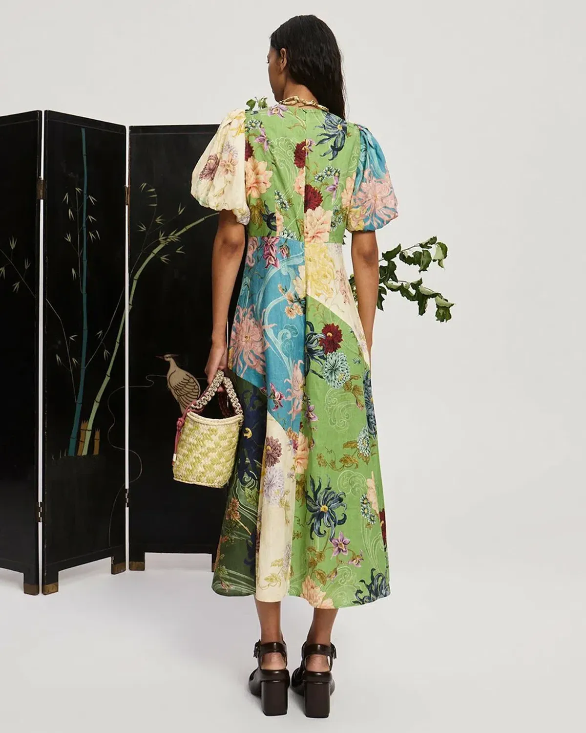 Alemais Avery Spliced Midi Dress Multi Print Size 16 - Image 2