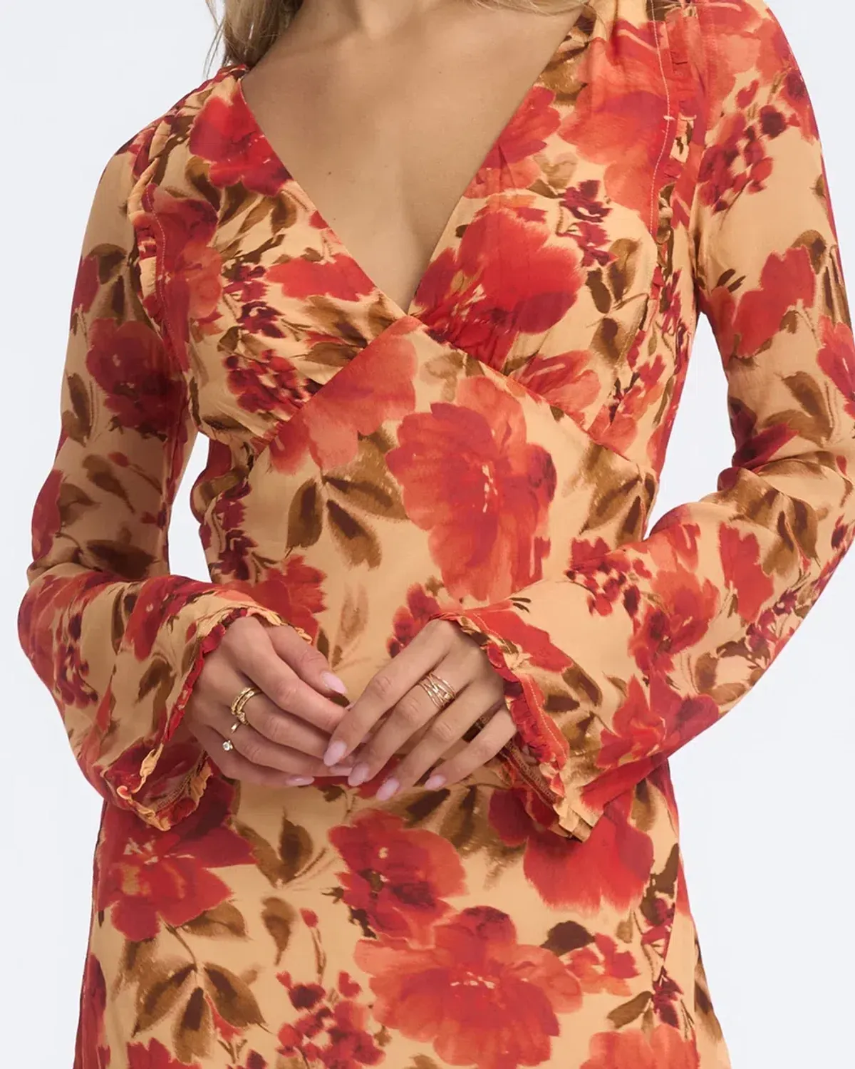 Isabelle Quinn Evelyn Mini Dress in Camellia Floral Print Size AU 8 - Image 5