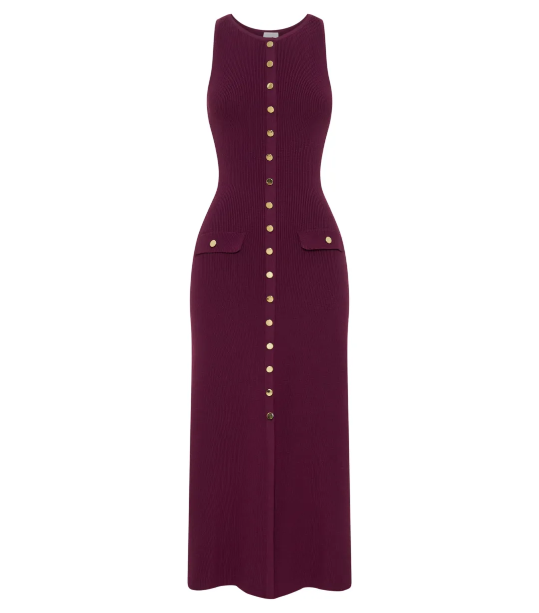 Meshki Sawyer Sleeveless Buttoned Maxi Dress Plum Size XXS / AU 4 for rent on The Volte - main image