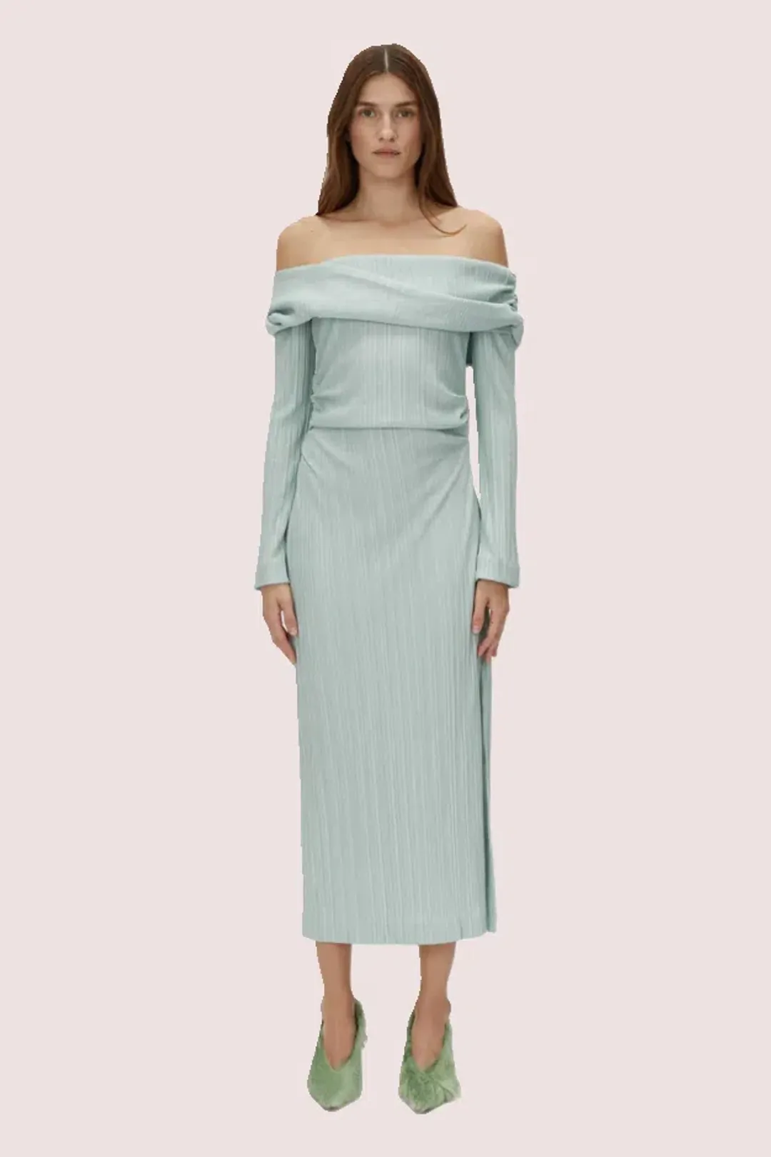 Camilla and Marc Shaw Dress Dusty Mint Size 14 for rent on The Volte - main image