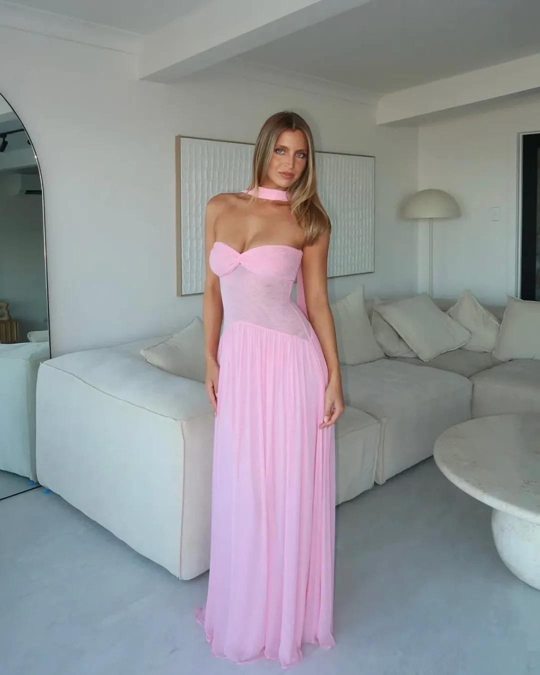 Raphaella Santana Ophelia Maxi Dress Pink Size AU8 for rent on The Volte - main image