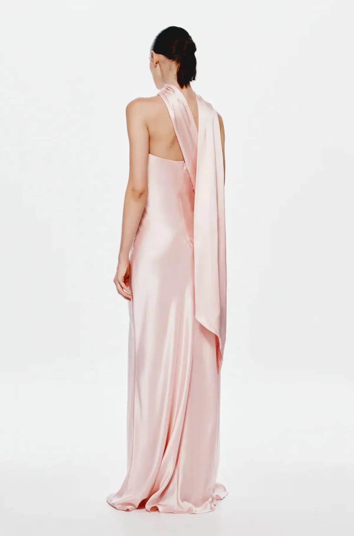Misha Lilia Satin Maxi Dress in Rosewater Size 8/S - Image 3