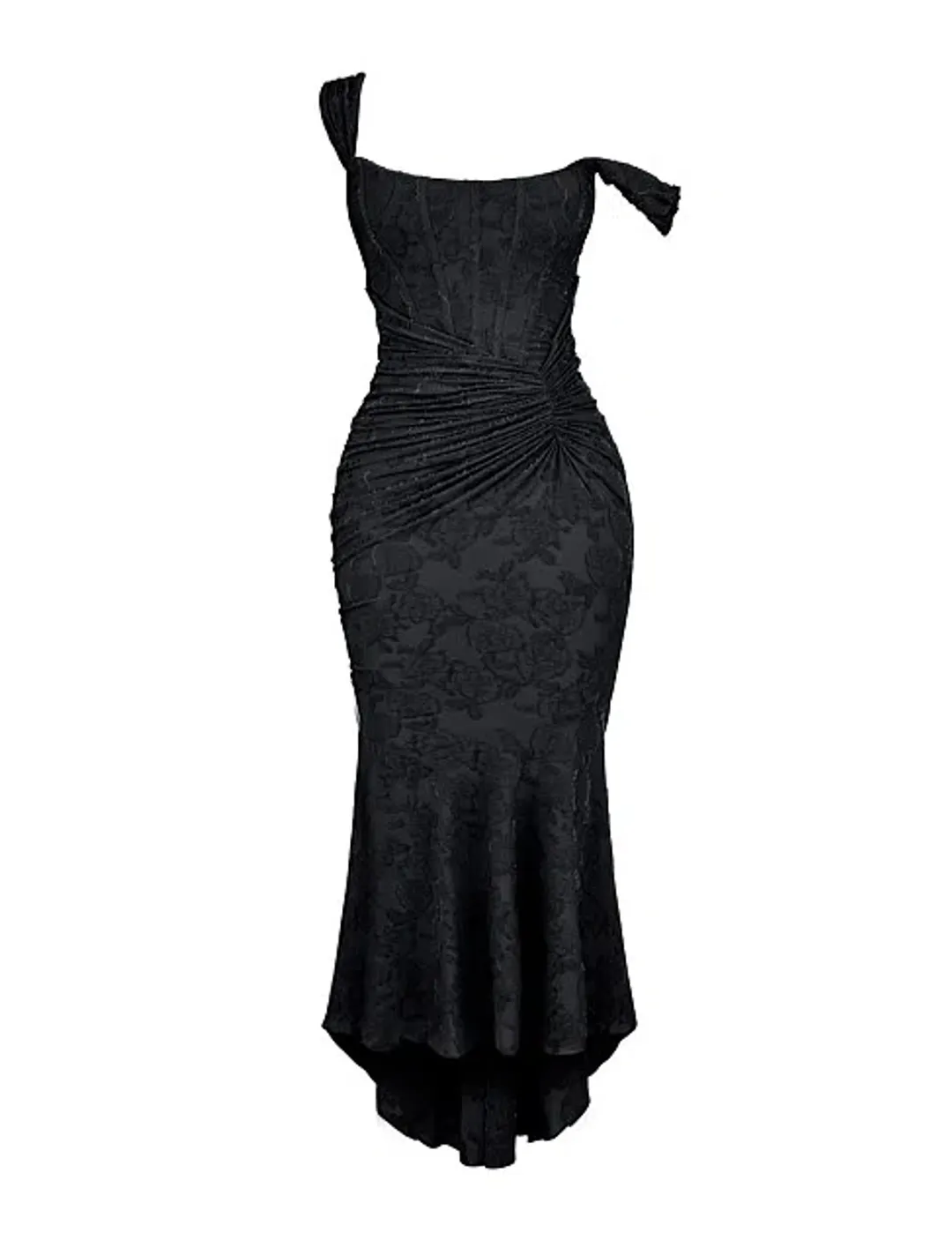 House of CB Cesca Corset Ruched Maxi Dress Black Size XS / AU 6 for rent on The Volte - main image