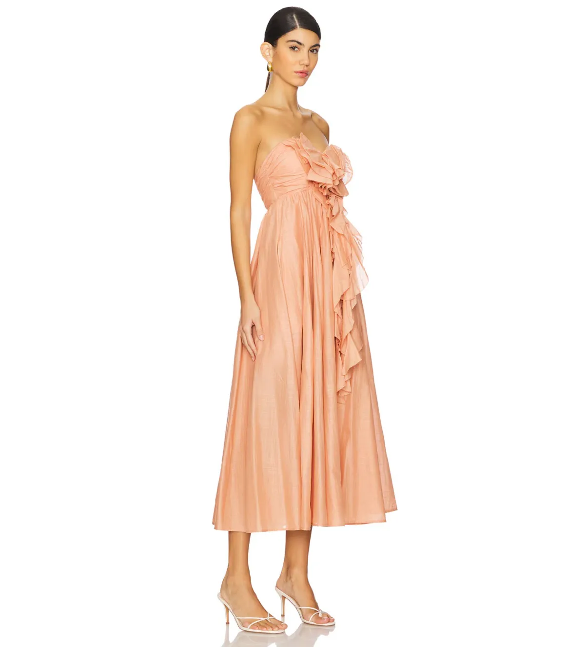Zimmermann Acacia Ruffle Tan Maxi Dress Size AU 10 - Image 2