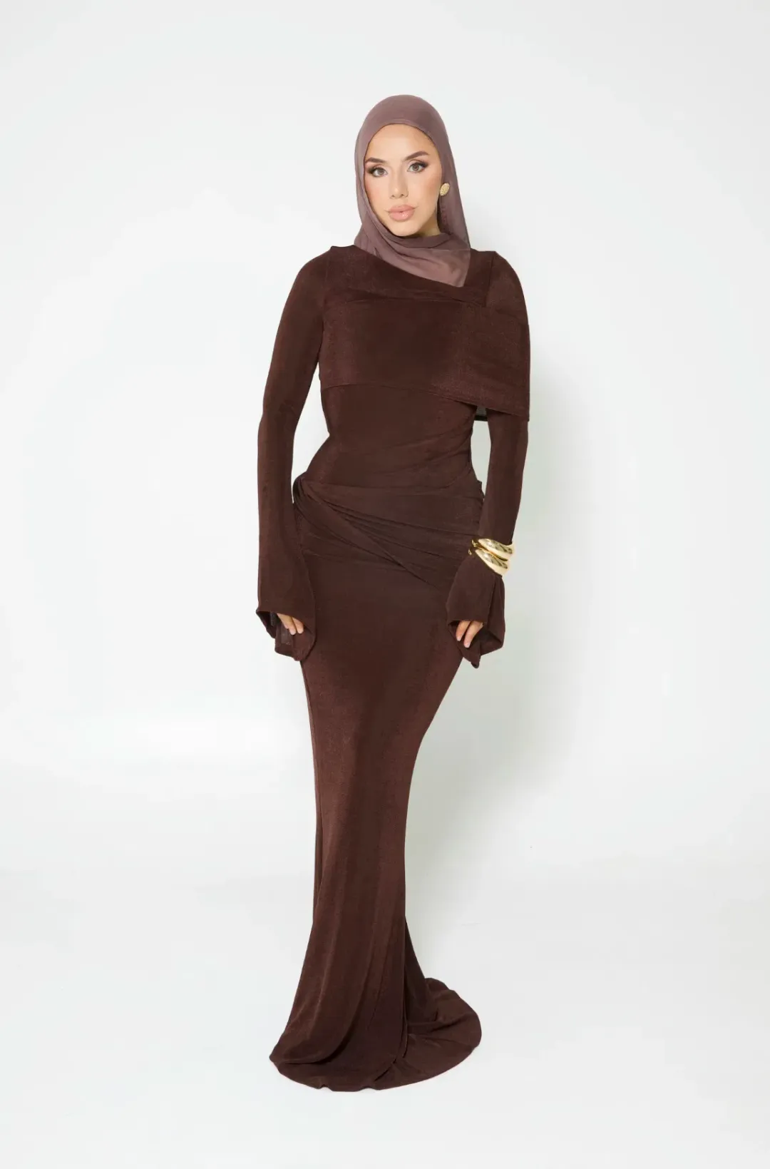 Alaía Muse Elira Maxi Dress Brown Size S / AU 8 for rent on The Volte - main image