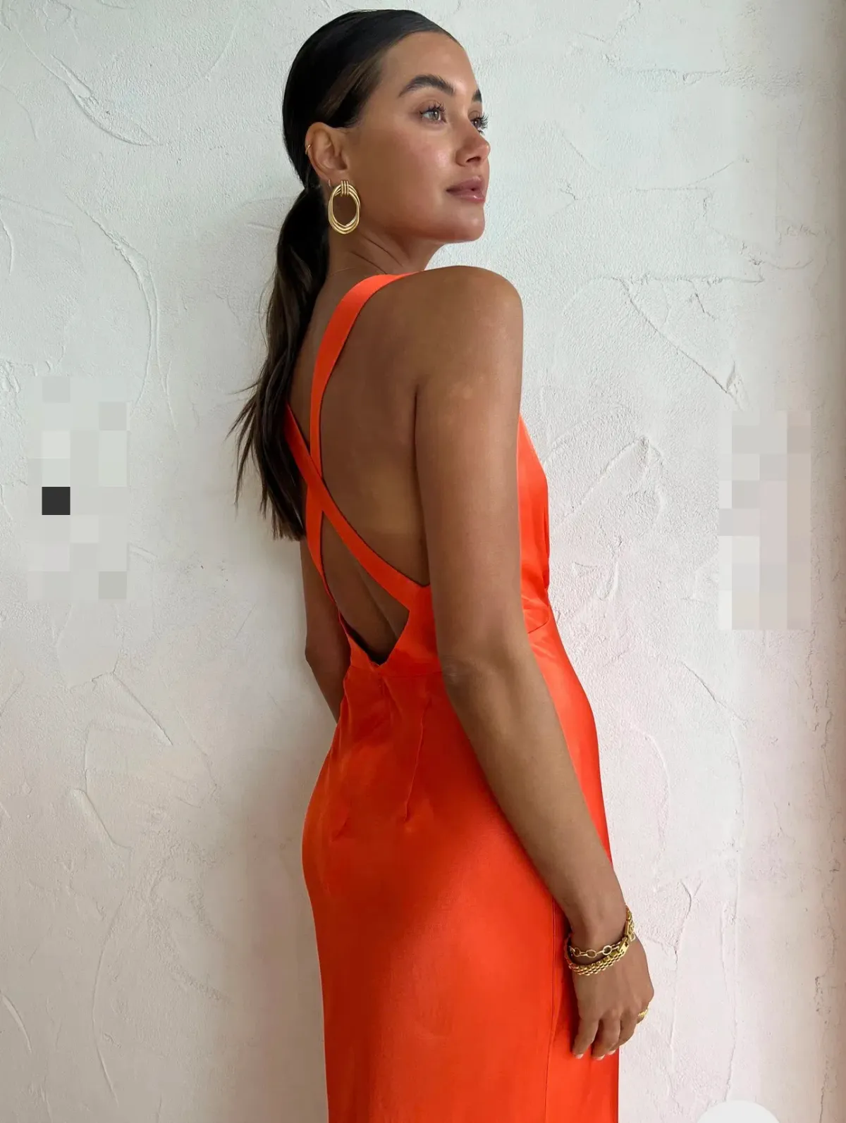 Shona Joy Plunged Cross Back Midi Dress in Hibiscus Size 12  - Image 3