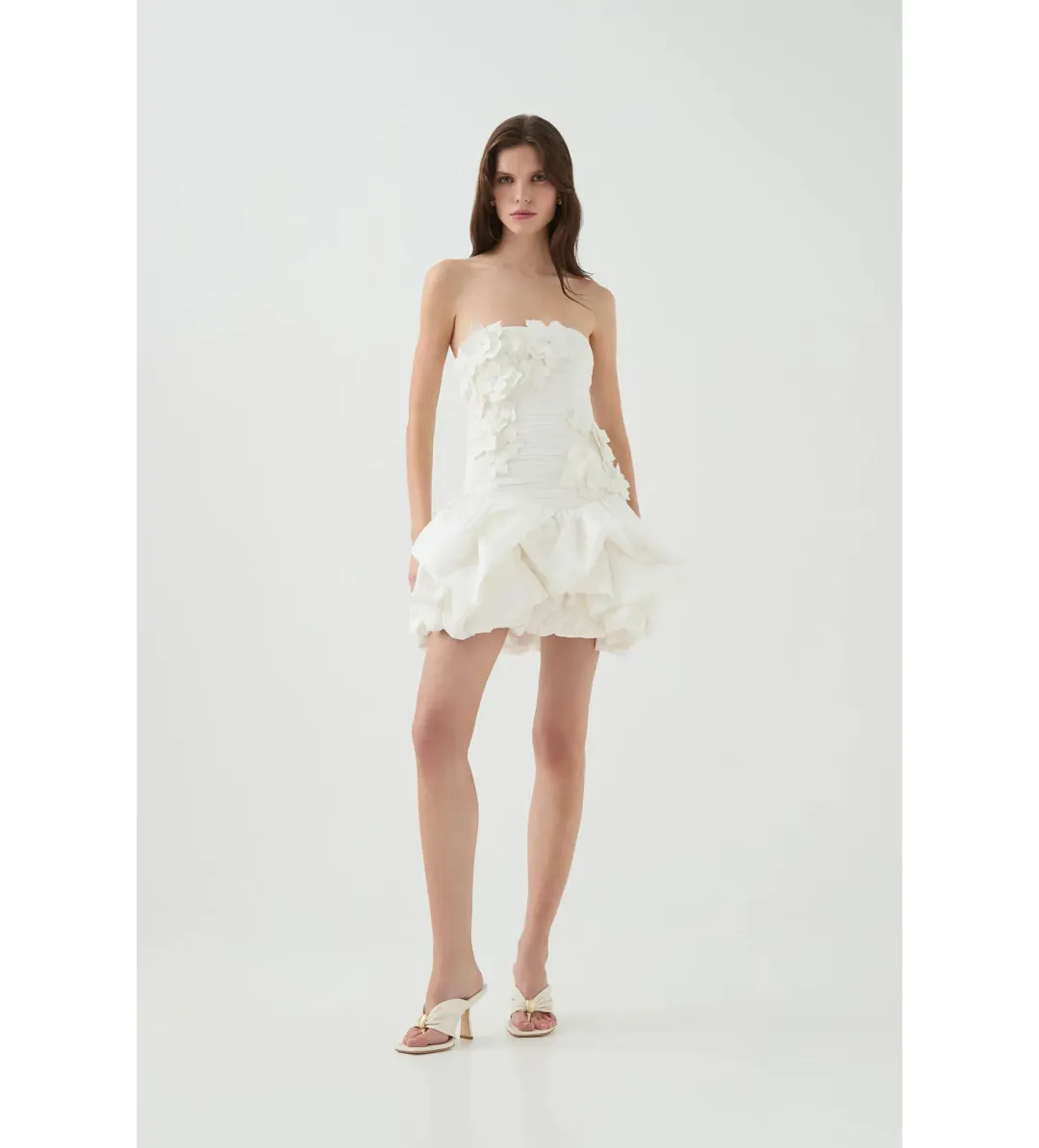 Aje Splendour Mini Dress In Ivory Size 8 for rent on The Volte - main image