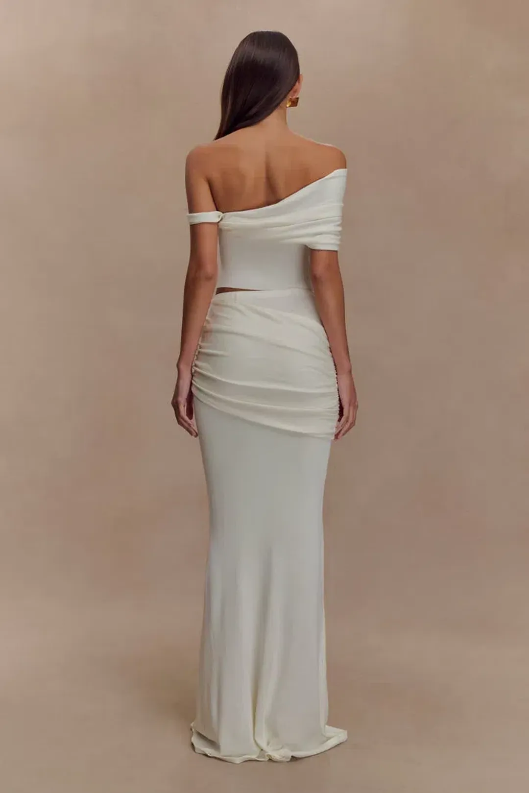 Meshki Irene Top & Skirt Set Ivory Size AU 8 for rent on The Volte - main image