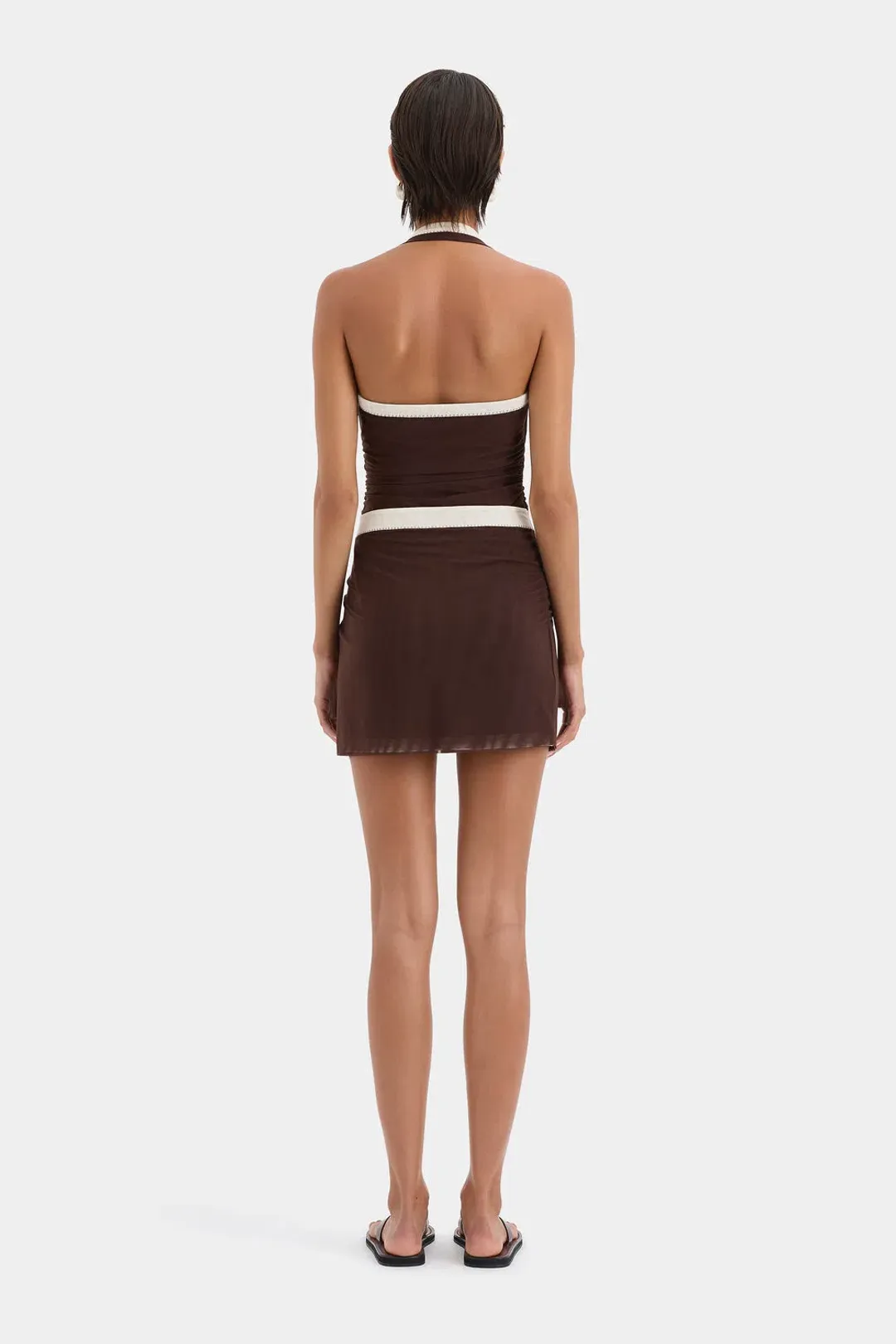 Sir the Label Jacques Mini Dress Chocolate  Size 10  for rent on The Volte - main image