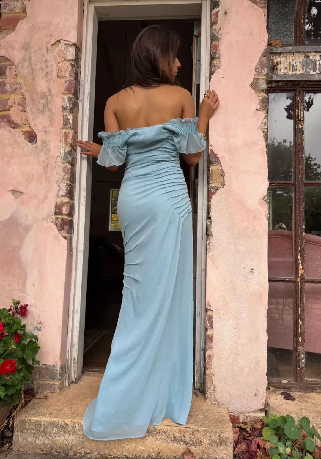 Vera Wang The Parissa Maxi Dress Blue Size 6 for rent on The Volte - main image