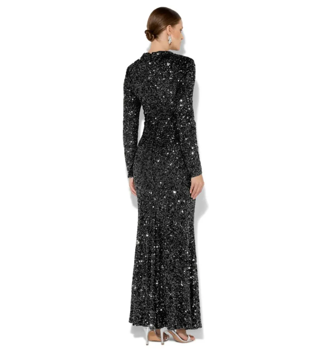 Montique Rapture Sequin Gown Black Size 14/L for rent on The Volte - main image