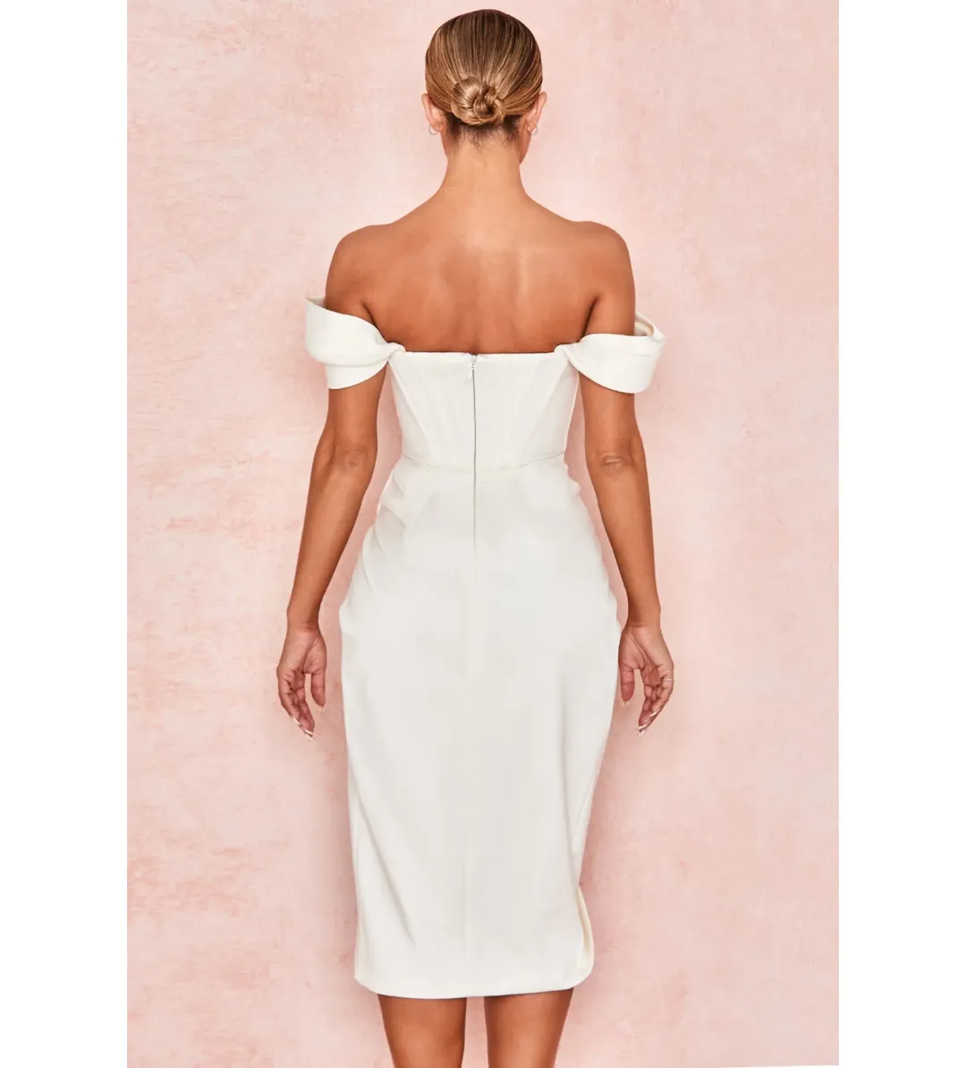 House Of CB Loretta Midi Dress Ivory Size 8/XS for rent on The Volte - main image