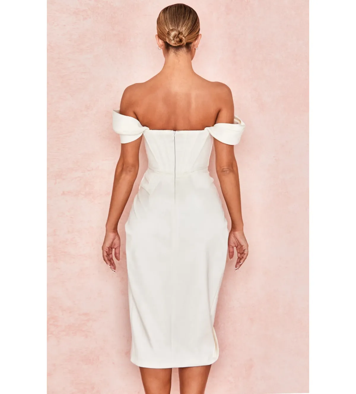 House Of CB Loretta Midi Dress Ivory Size 8/XS - Image 5