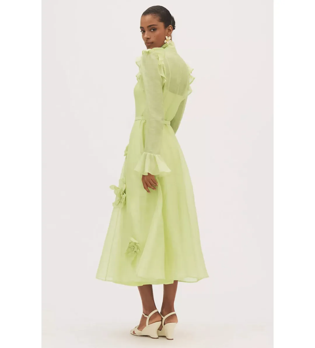 Leo Lin Katrina Butterfly Midi in Green  Size AU  8  for rent on The Volte - main image