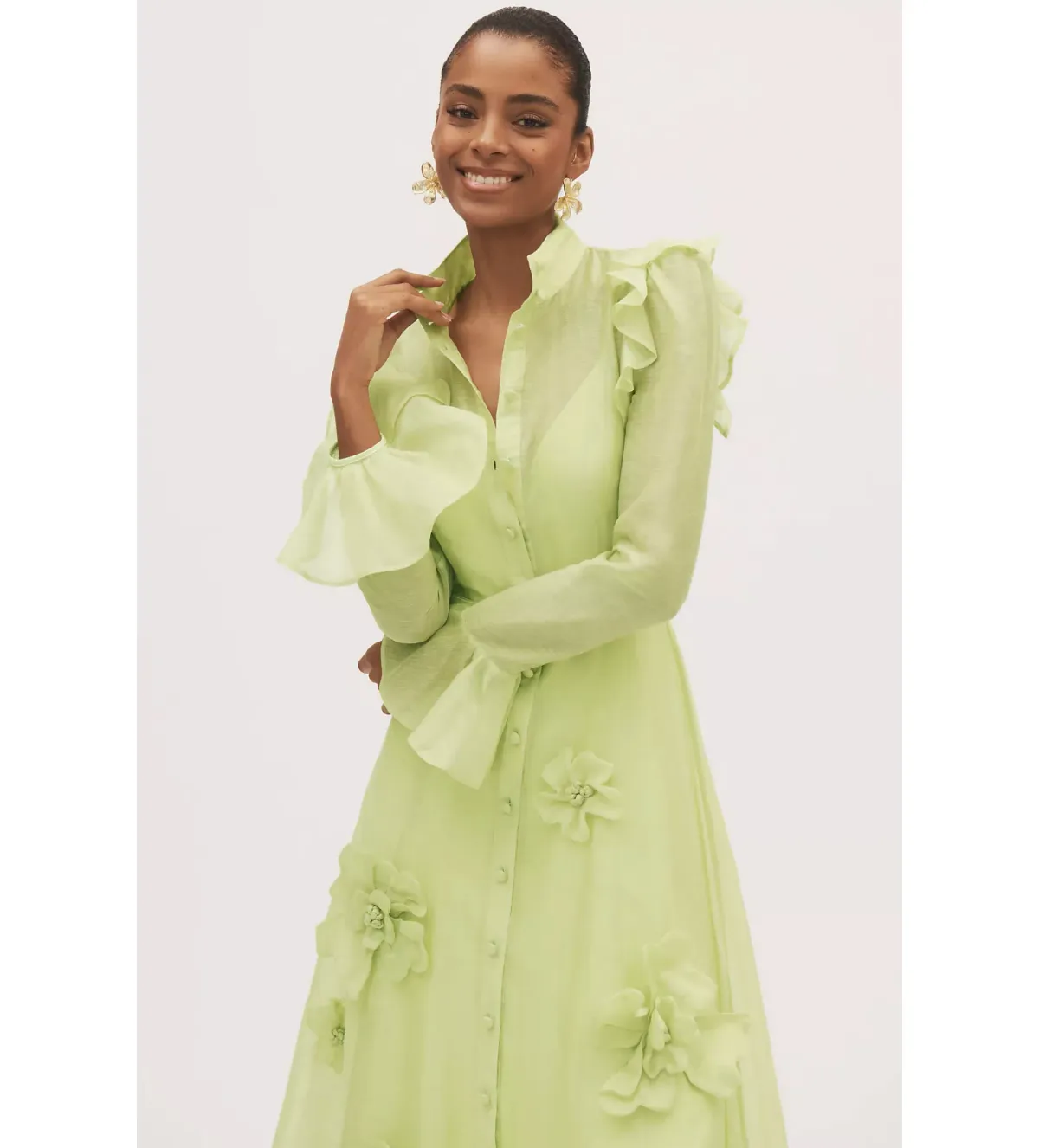 Leo Lin Katrina Butterfly Midi in Green  Size AU  8  - Image 2