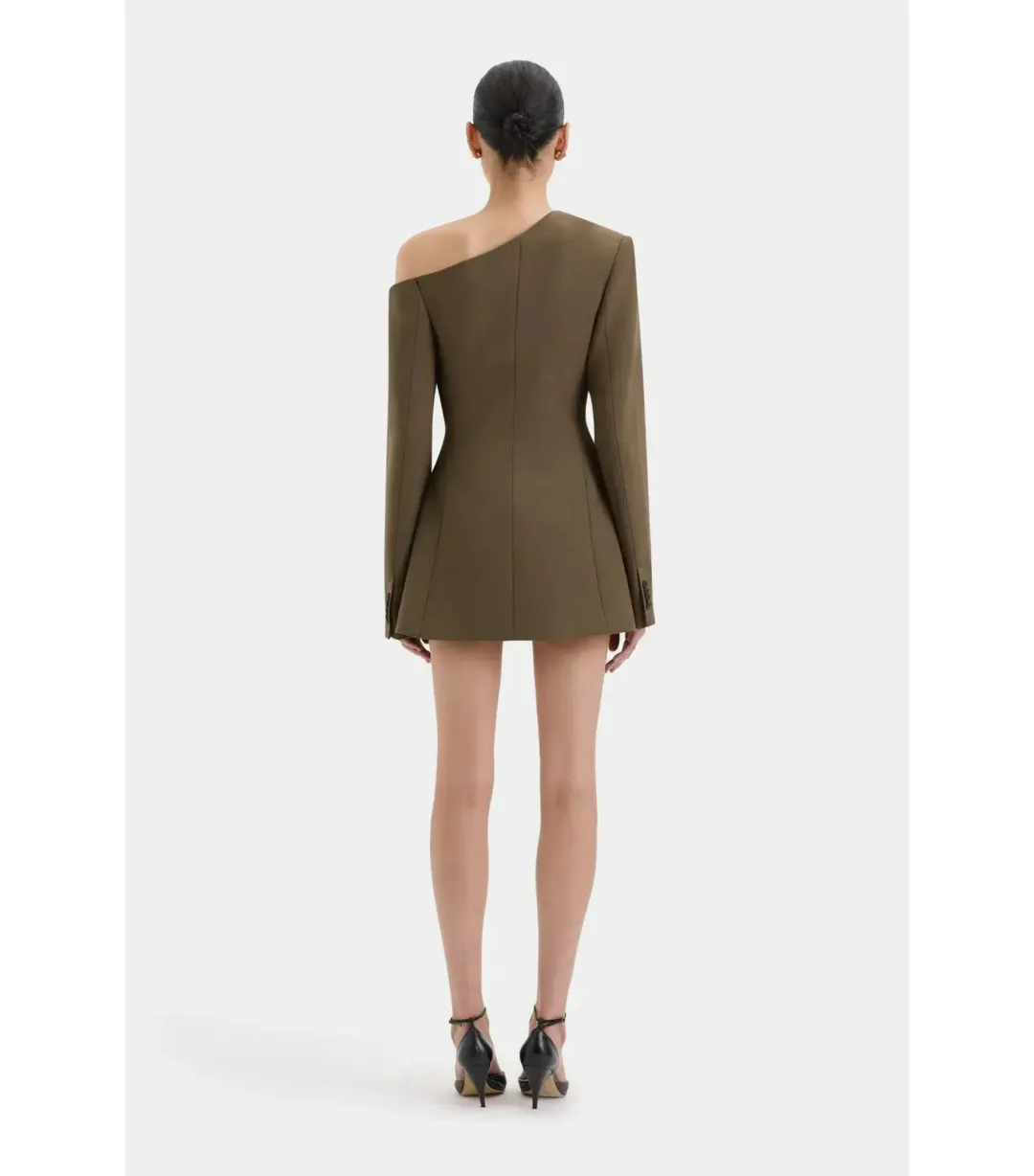 Sir the Label Santoria Mini Dress in Chocolate Marle Size AU 10  for rent on The Volte - main image