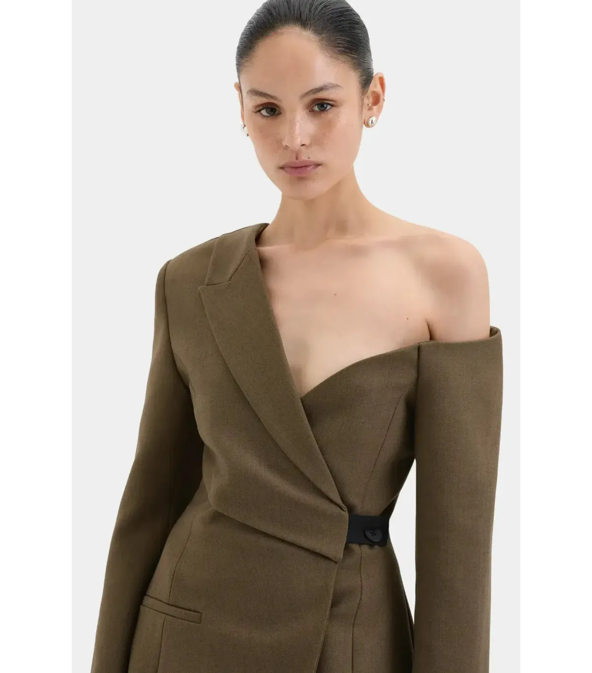 Sir the Label Santoria Mini Dress in Chocolate Marle Size AU 10  - Image 2