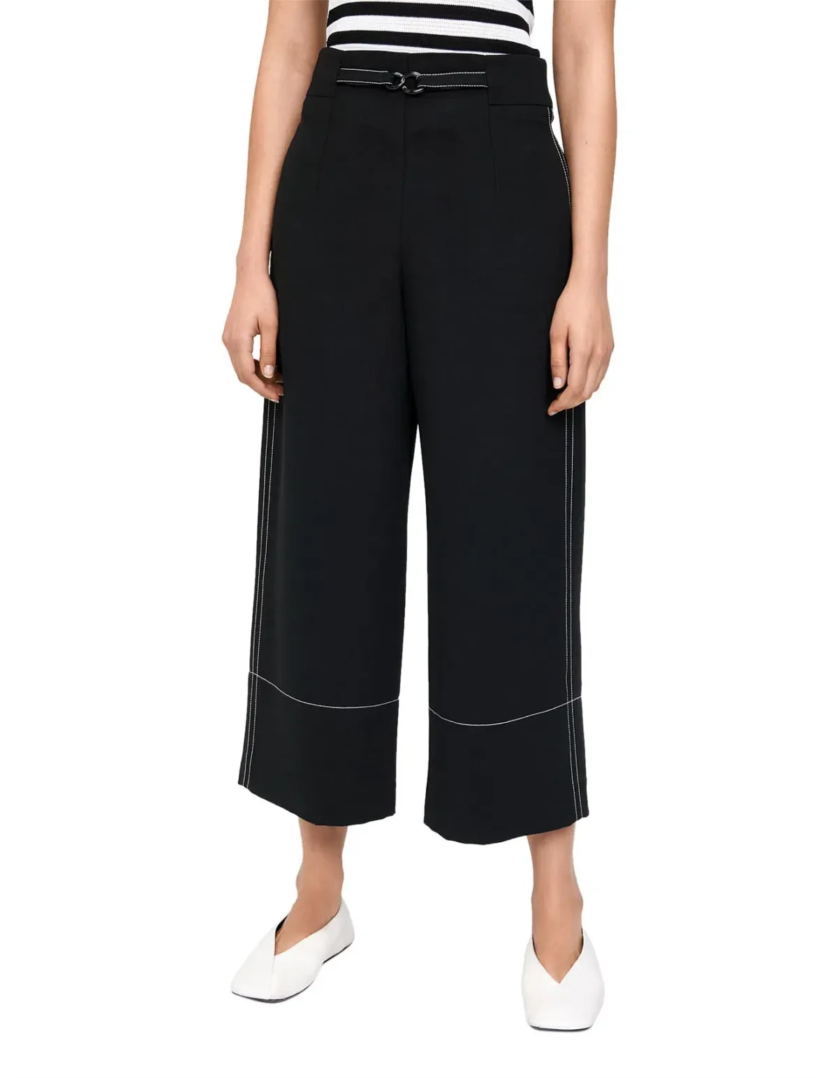 Double Weave Topstitched Cropped Pant Size AU - Image 2