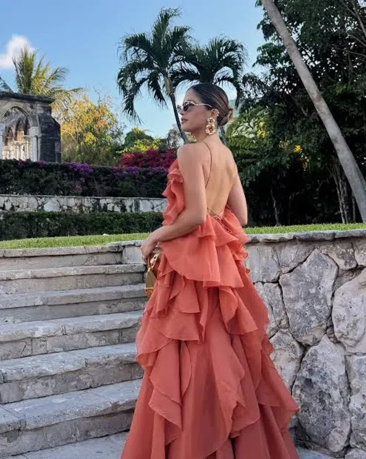 Aje Pandorea Maxi Dress Coral Clay Size AU 14 - Image 3