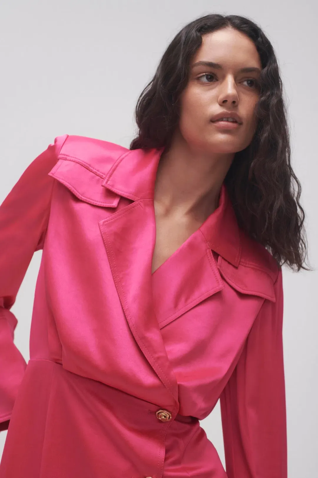 Aje Echo Mini Shirt Dress Pink Size AU 14 for rent on The Volte - main image