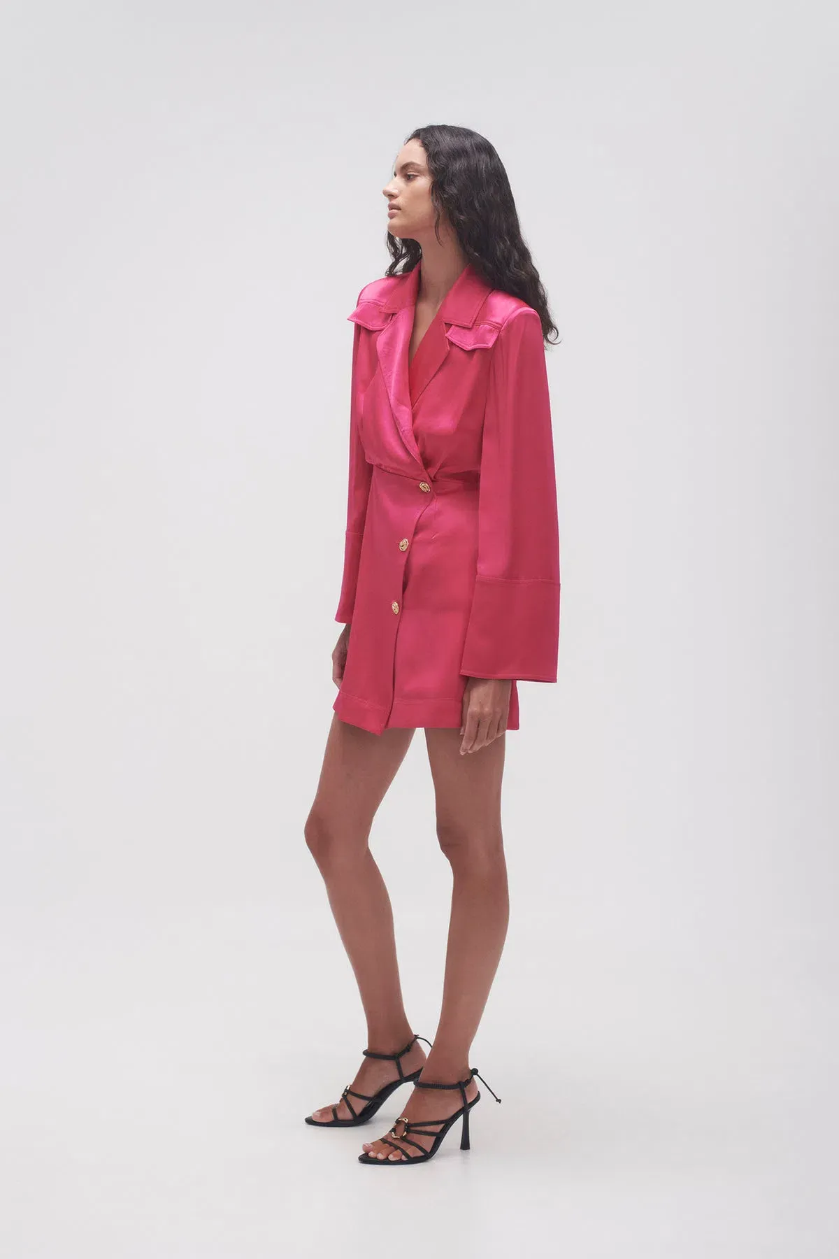 Aje Echo Mini Shirt Dress Pink Size AU 14 - Image 3