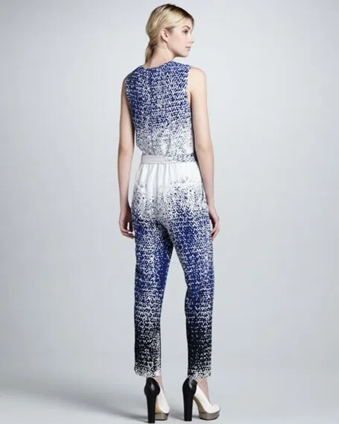Diane Von Furstenberg Kawena Jumpsuit Multi Print Size 4 for rent on The Volte - main image
