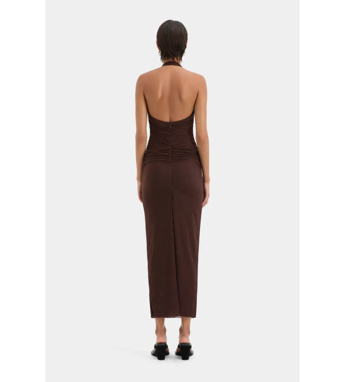 SIR Jacques Knot Midi Dress Chocolate Size AU 8 - Image 3